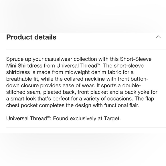 Women's Short Sleeve Denim Mini Shirtdress - Universal Thread XXL - Picture 10 of 12